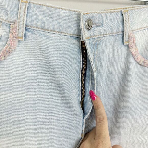 7 FOR ALL MANKIND | Rainbow Fringe Light Wash Denim Skirt Women’s Size 29 (8) - Picture 5 of 13